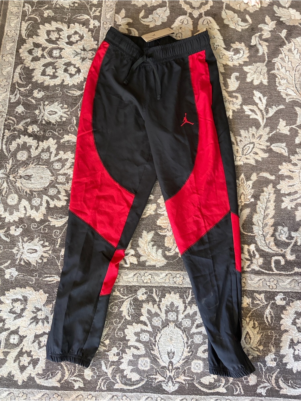 Jordan Black and Red Jumpman Paneled Track Pants
